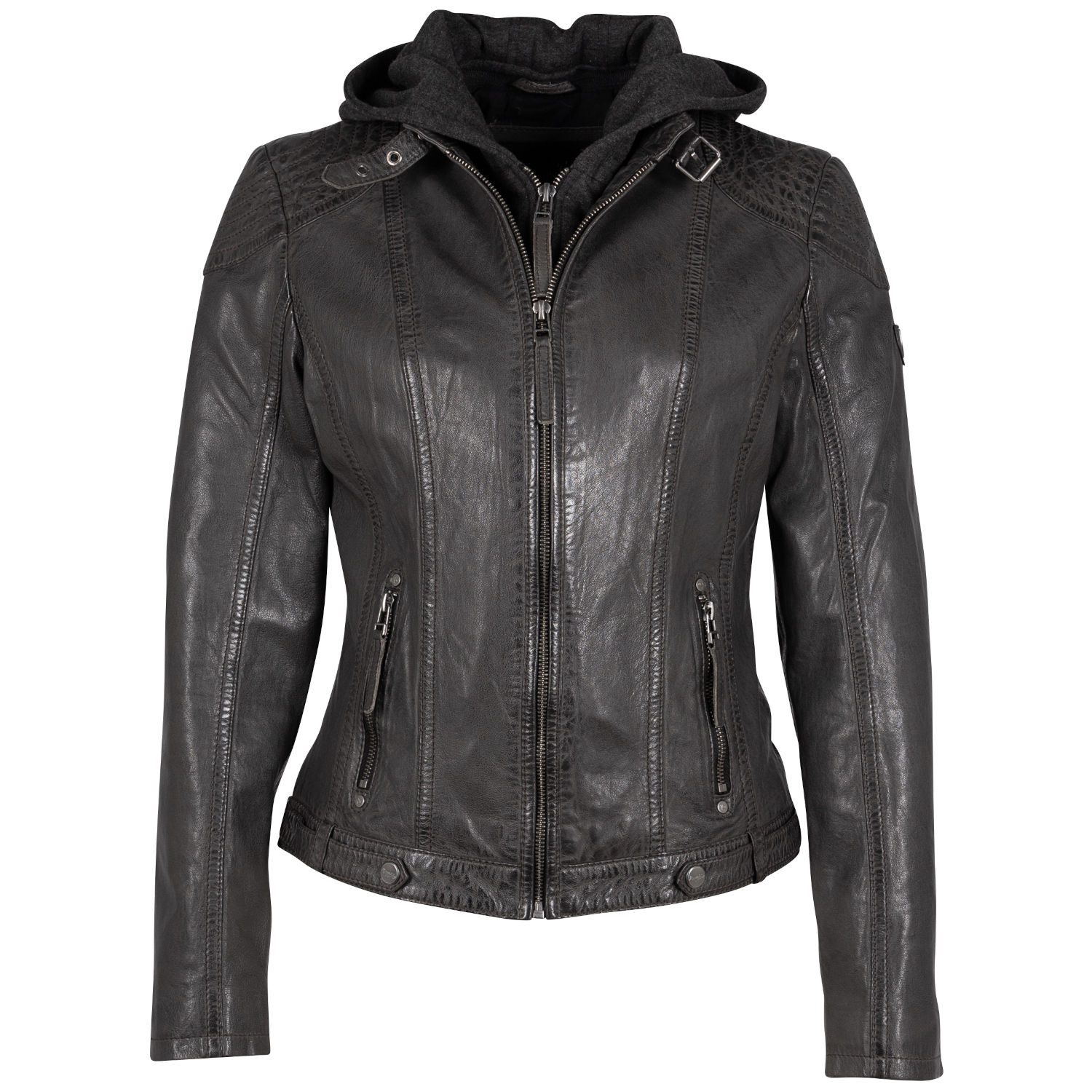 Kurtka skórzana damska Mauritius Antracyt Cacey – Kurtki skórzane