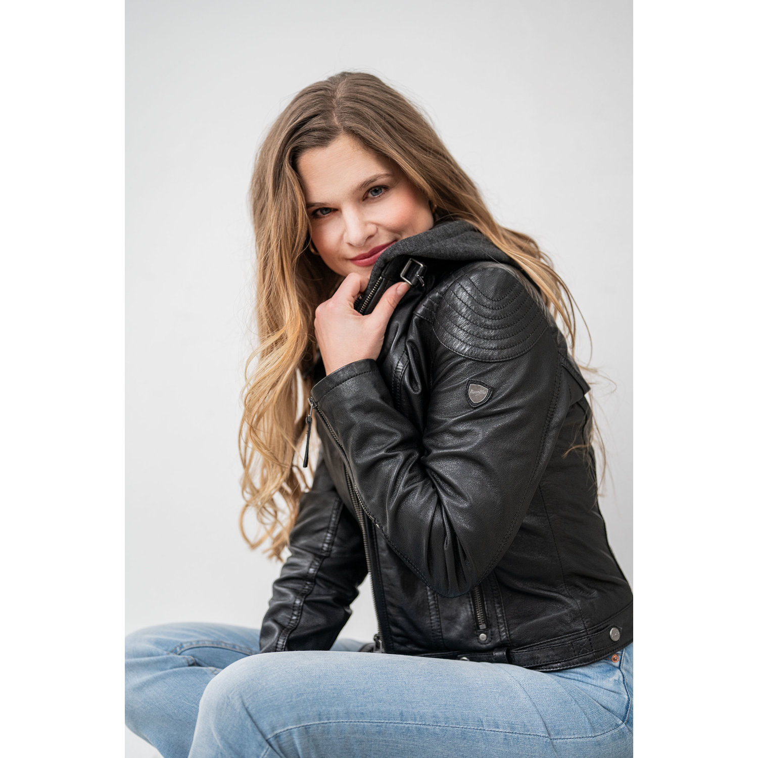 Kurtka skórzana damska Mauritius Czarna Cacey – Kurtki skórzane