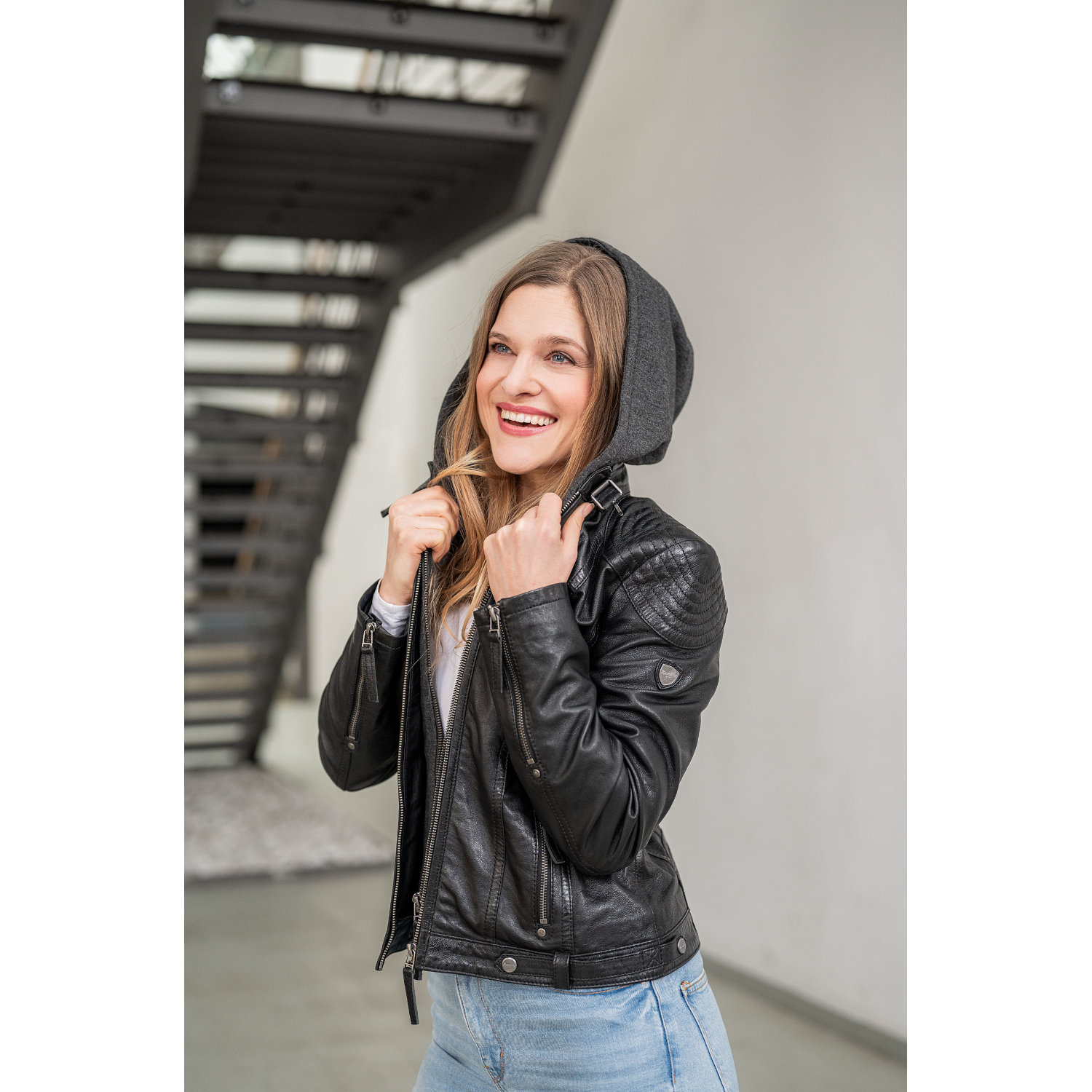 Kurtka skórzana damska Mauritius Czarna Cacey – Kurtki skórzane