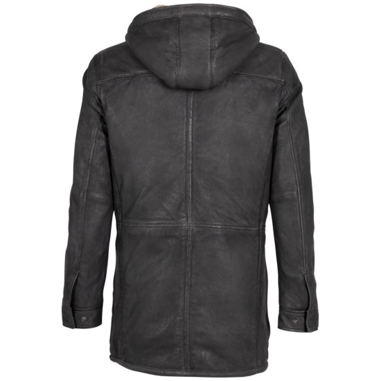 Długa skórzana kurtka męska Deercraft antracyt DMYorin
