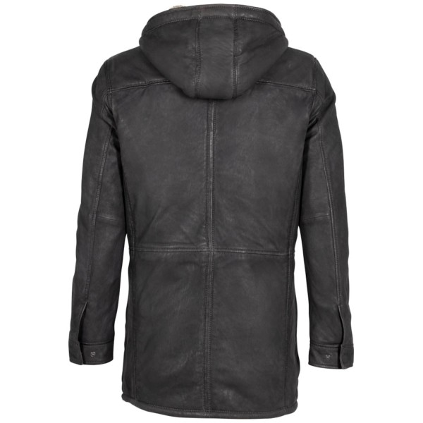 Długa skórzana kurtka męska Deercraft antracyt DMYorin