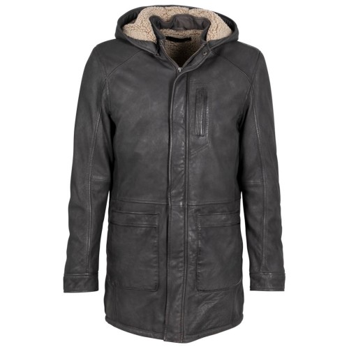 Długa skórzana kurtka męska Deercraft antracyt DMYorin