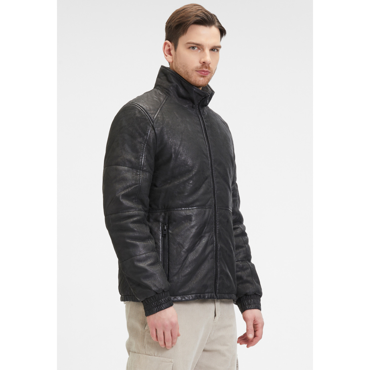 Męska skórzana kurtka 2.0 od Mauritius Czarna G2MAbito – BLACK FRIDAY