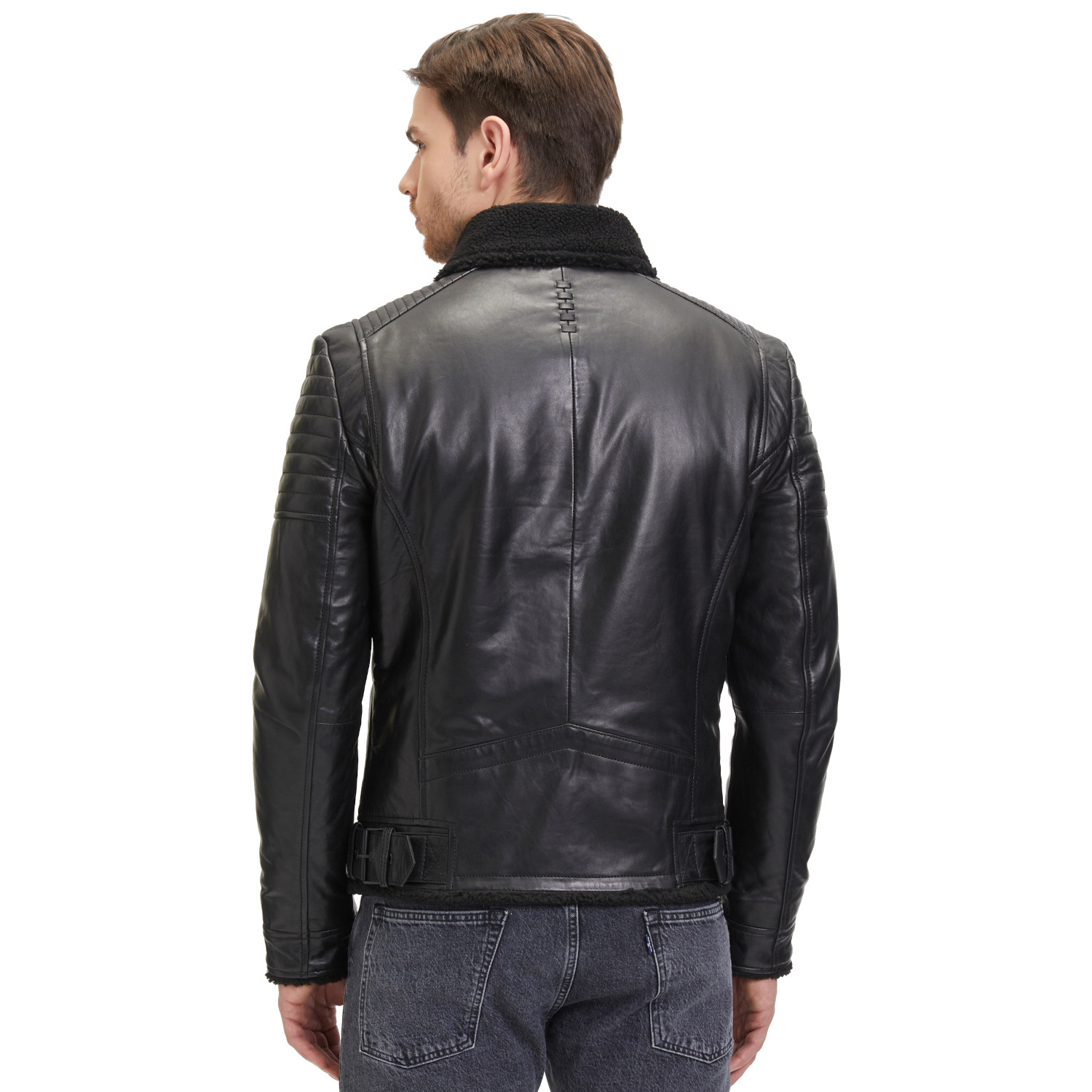 Męska skórzana kurtka 2.0 od Mauritius Czarna G2MIdor – BLACK FRIDAY