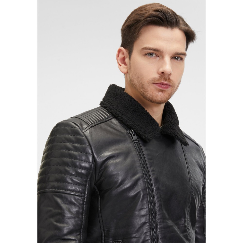 Męska skórzana kurtka 2.0 od Mauritius Czarna G2MIdor Męska skórzana kurtka 2.0 od Mauritius Czarna G2MIdor - readytowear
