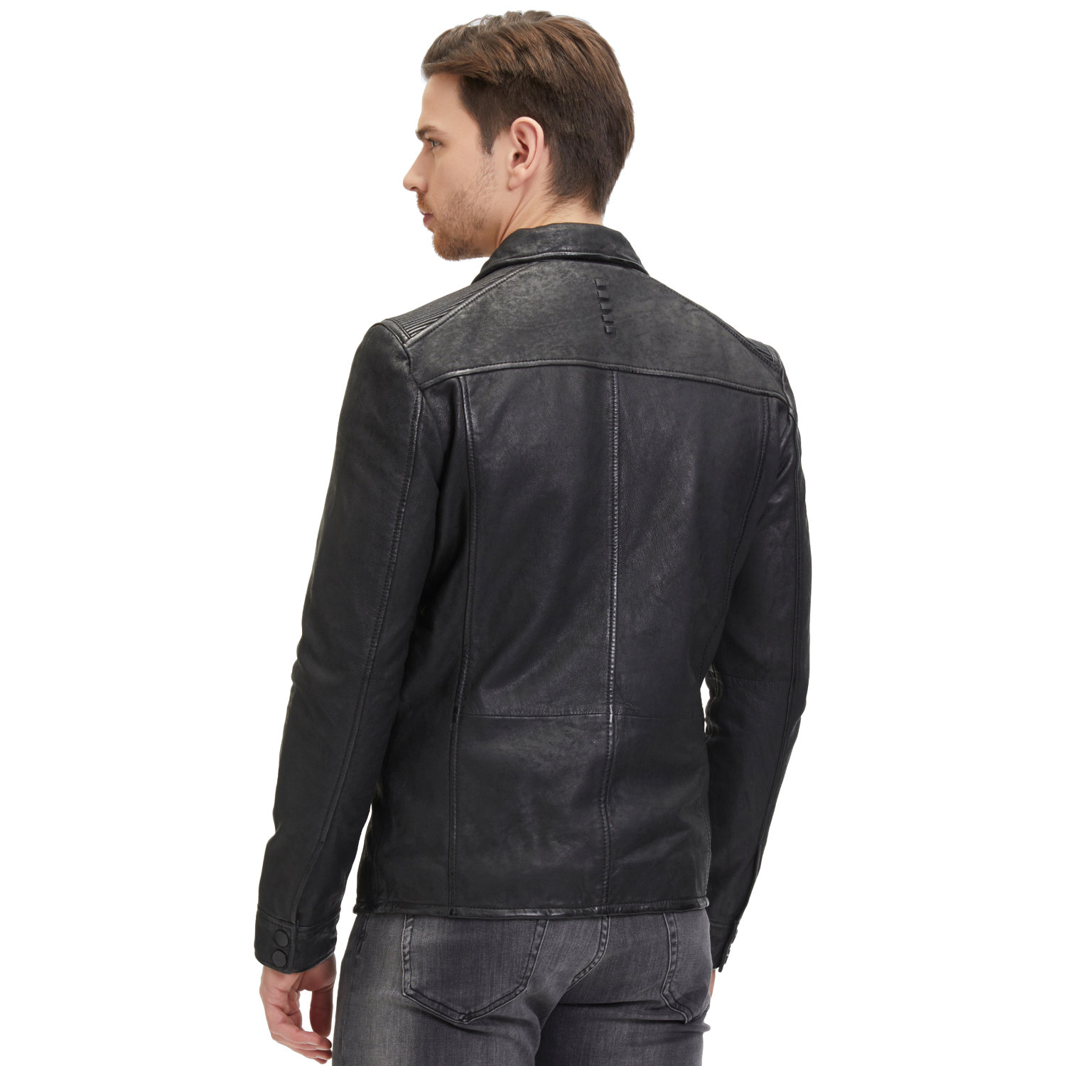 Męska skórzana koszula 2.0 od Mauritius Czarna G2MImon – BLACK FRIDAY