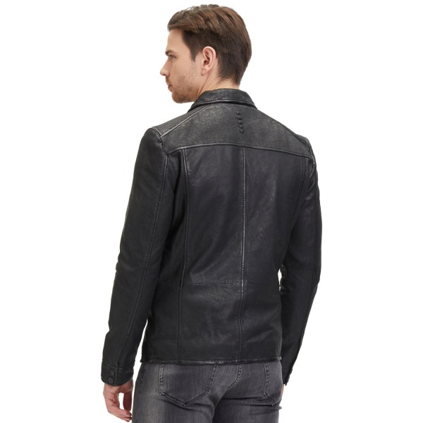 Męska skórzana koszula 2.0 od Mauritius Czarna G2MImon