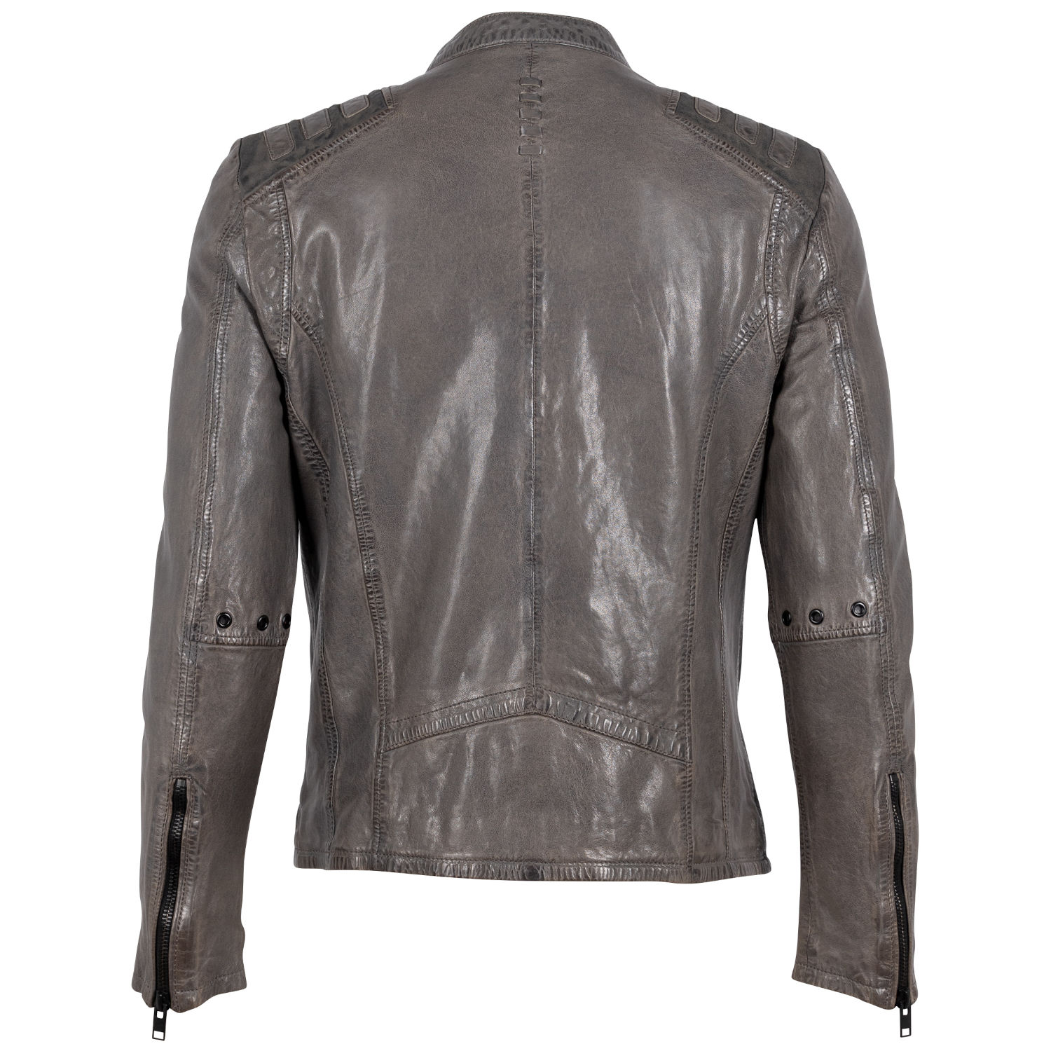 Męska skórzana kurtka 2.0 od Mauritius Szara G2MMagnu – BLACK FRIDAY