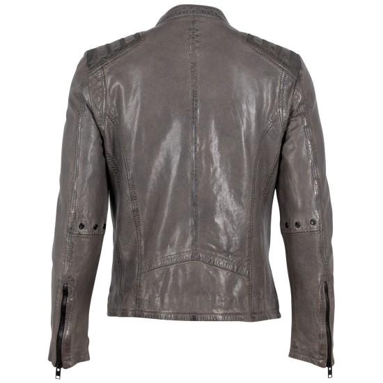 Męska skórzana kurtka 2.0 od Mauritius Szara G2MMagnu