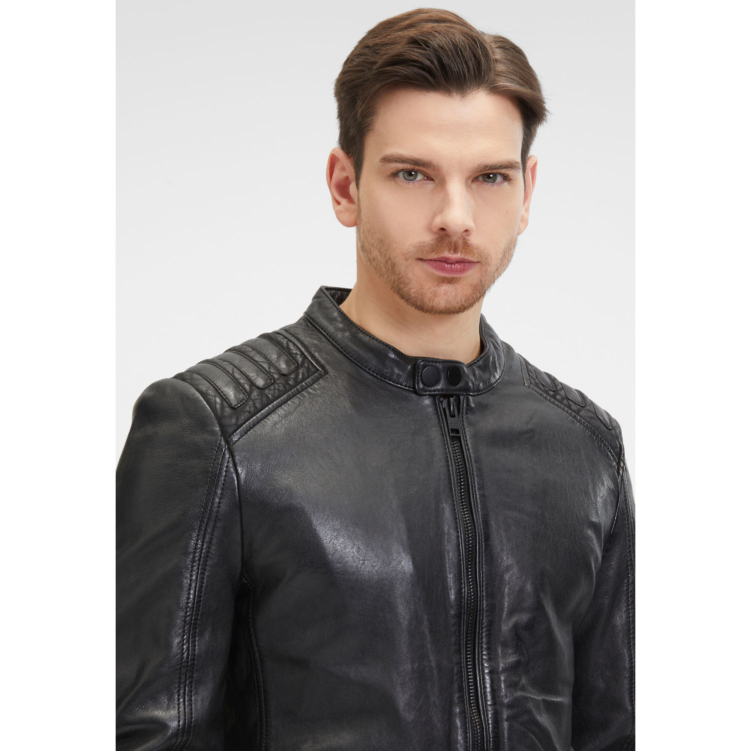 Męska skórzana kurtka 2.0 od Mauritius Czarna G2MMagnu – BLACK FRIDAY
