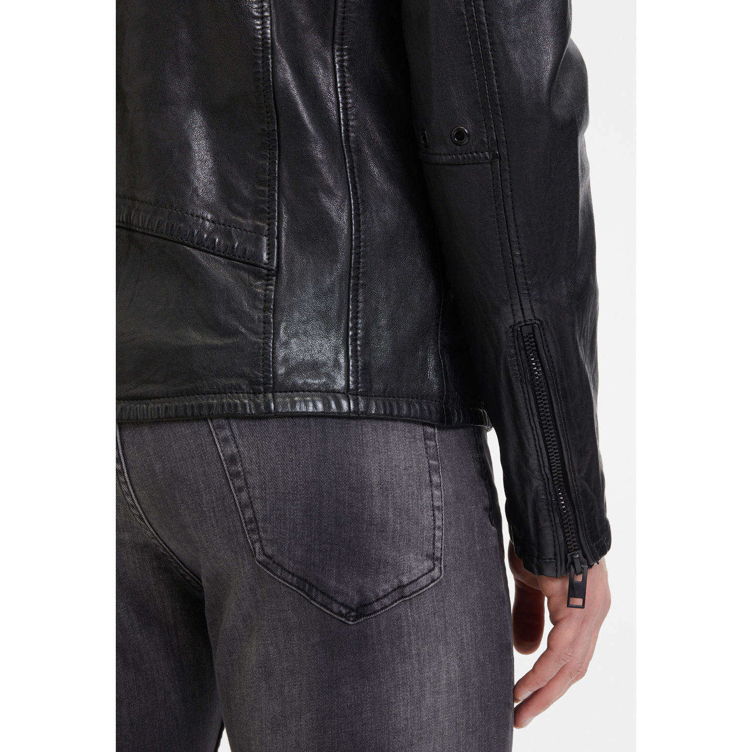 Męska skórzana kurtka 2.0 od Mauritius Czarna G2MMagnu – BLACK FRIDAY