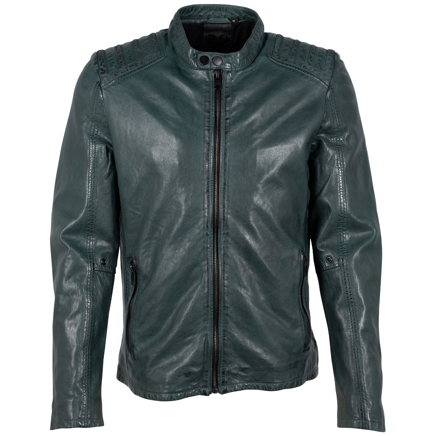 Męska skórzana kurtka 2.0 od Mauritius ciemnozielona G2MMagnu – BLACK FRIDAY