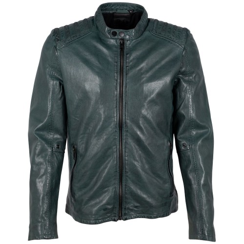 Męska skórzana kurtka 2.0 od Mauritius ciemnozielona G2MMagnu