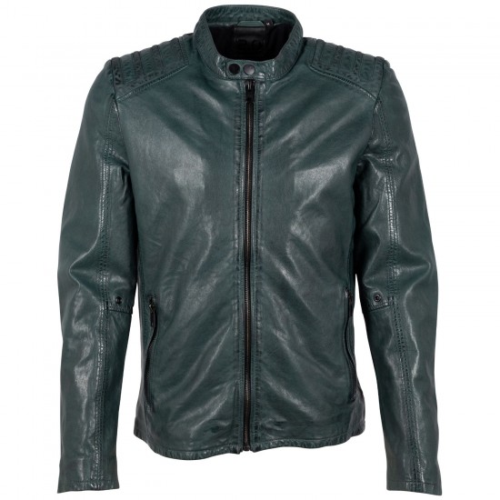 Męska skórzana kurtka 2.0 od Mauritius ciemnozielona G2MMagnu