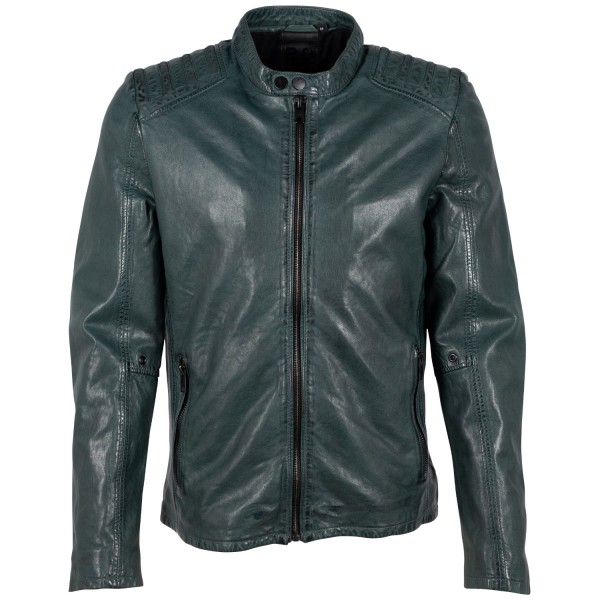 Męska skórzana kurtka 2.0 od Mauritius ciemnozielona G2MMagnu