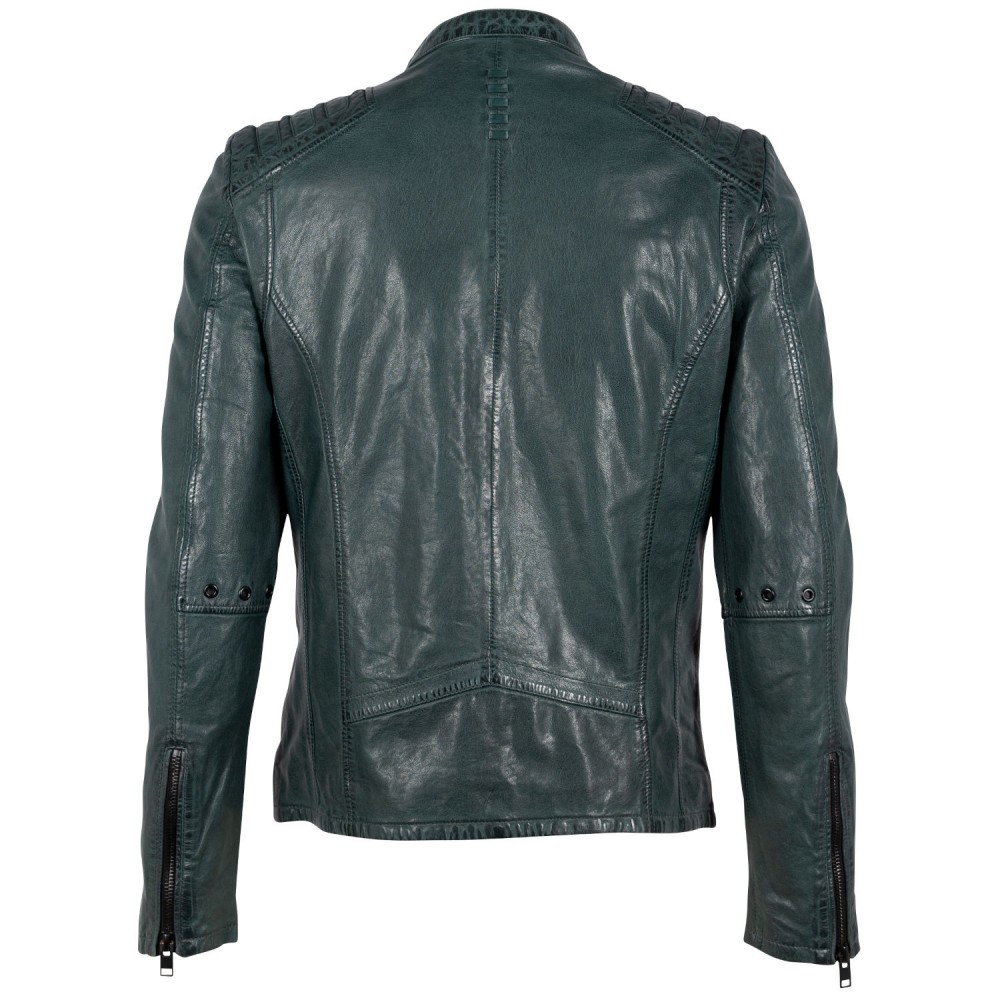 Męska skórzana kurtka 2.0 od Mauritius ciemnozielona G2MMagnu - readytowear