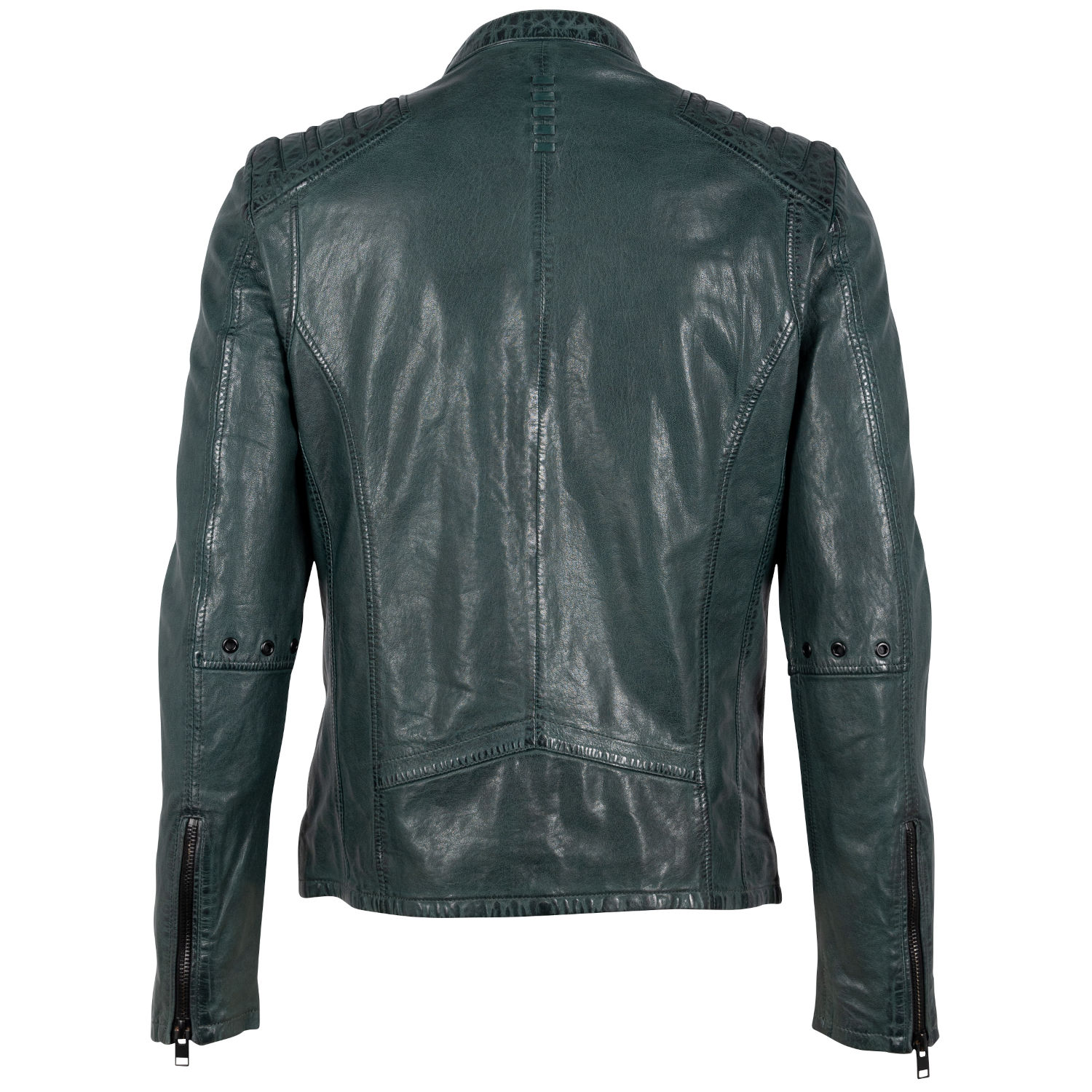 Męska skórzana kurtka 2.0 od Mauritius ciemnozielona G2MMagnu – BLACK FRIDAY