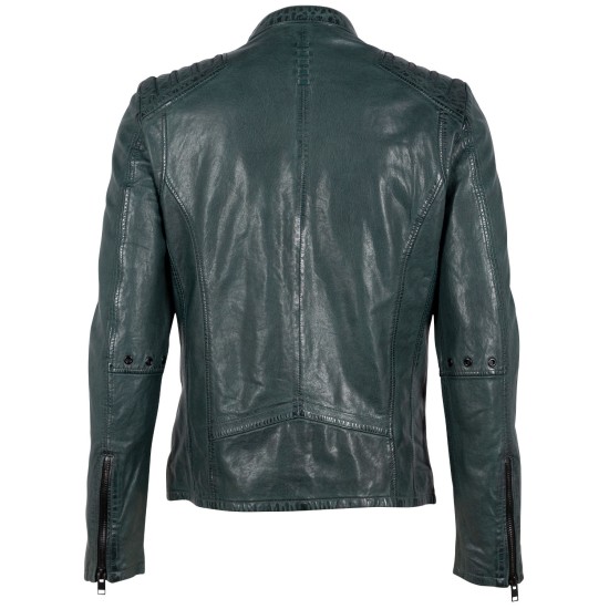 Męska skórzana kurtka 2.0 od Mauritius ciemnozielona G2MMagnu