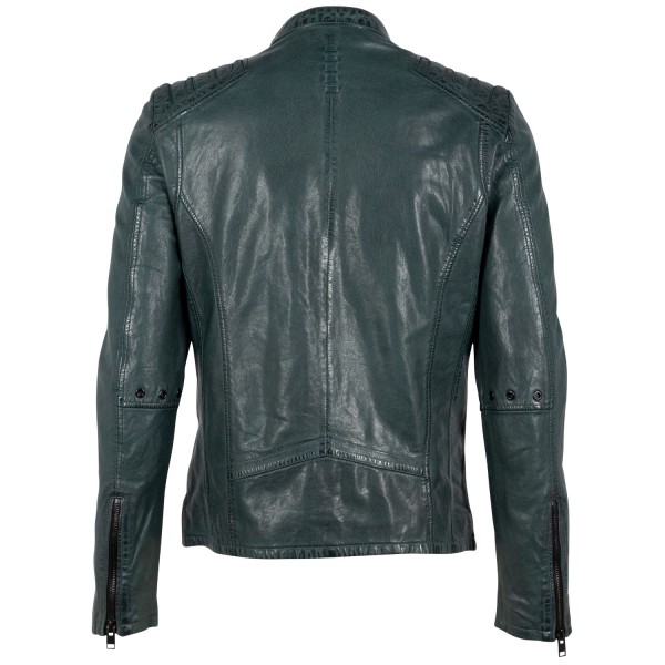 Męska skórzana kurtka 2.0 od Mauritius ciemnozielona G2MMagnu