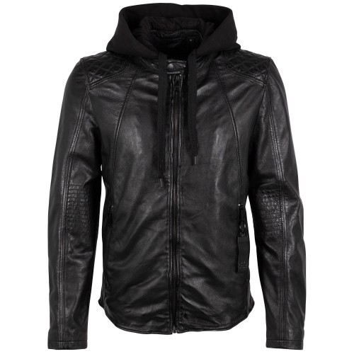 Męska skórzana kurtka 2.0 od Mauritius Czarna G2MRaj