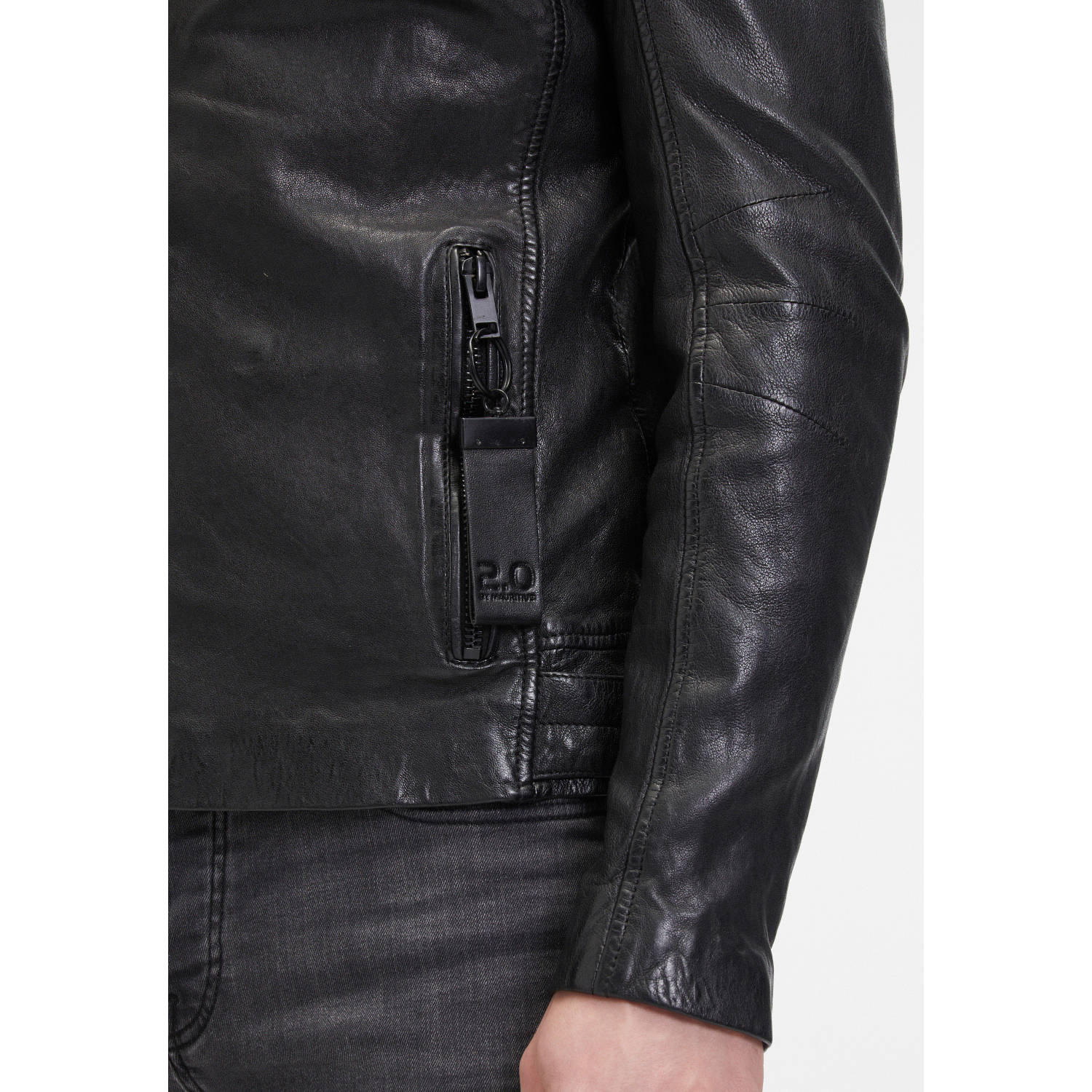 Męska skórzana kurtka 2.0 od Mauritius Czarna G2MRotys – BLACK FRIDAY