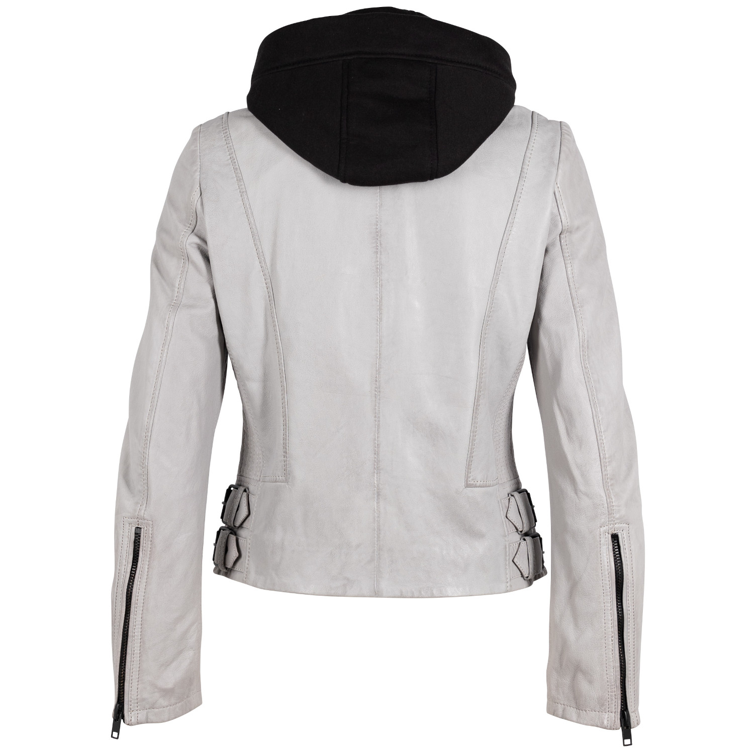 Kurtka skórzana damska 2.0 od Mauritius jasnoszara G2WAlya – BLACK FRIDAY