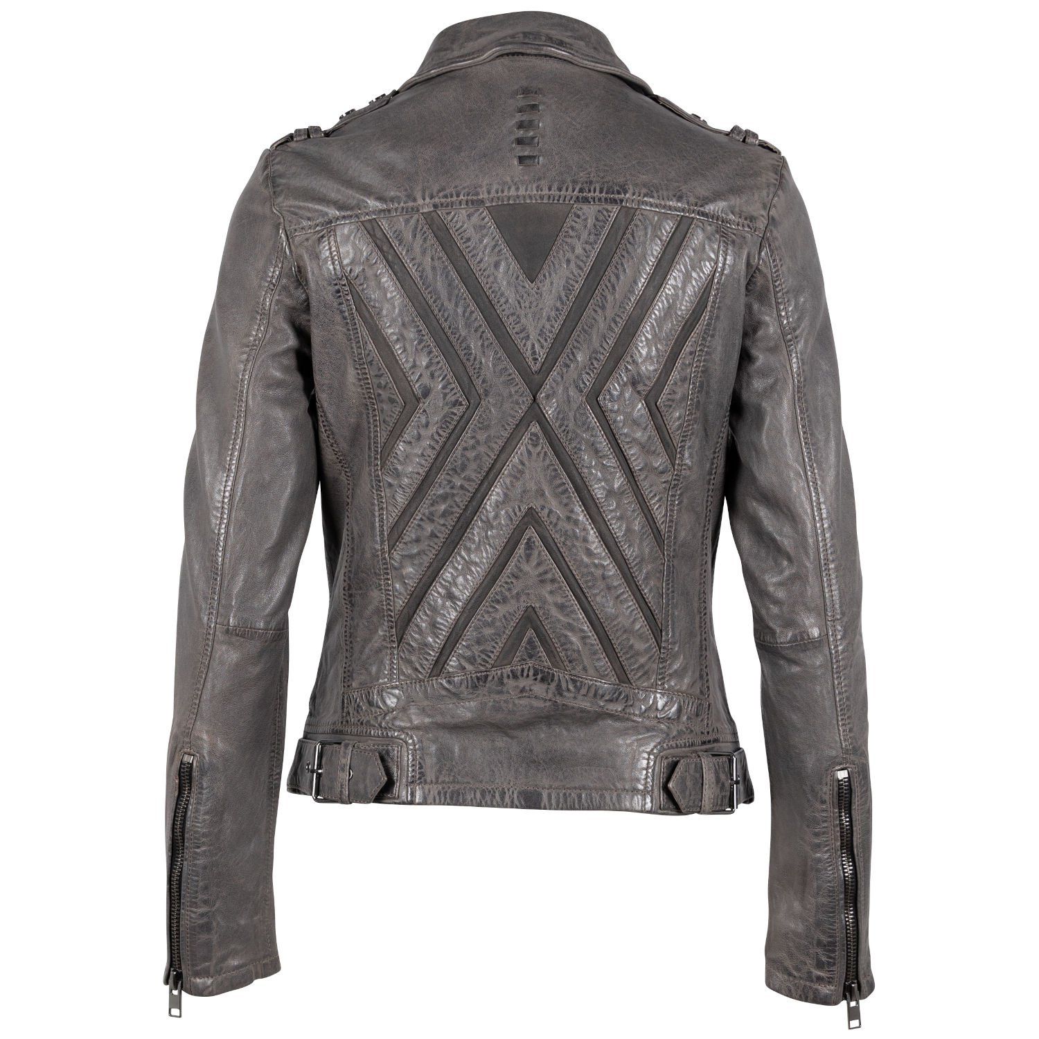 Kurtka skórzana damska 2.0 od Mauritius w kolorze szarym G2WKyra – BLACK FRIDAY