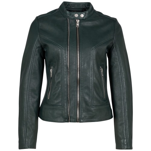 Kurtka skórzana damska 2.0 od Mauritius Ciemnozielona G2WWeda