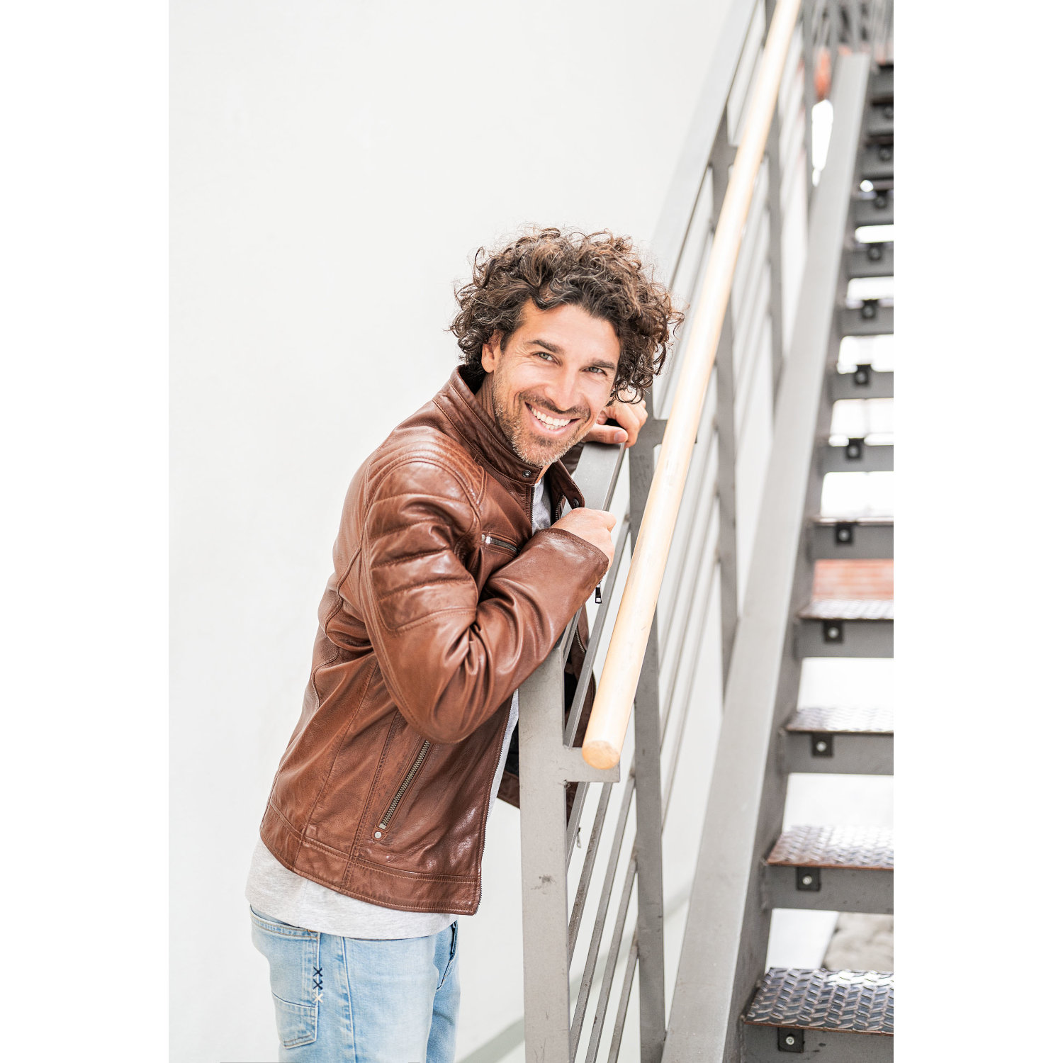 Męska skórzana kurtka Mauritius Cognac GBDerry – Kurtki skórzane