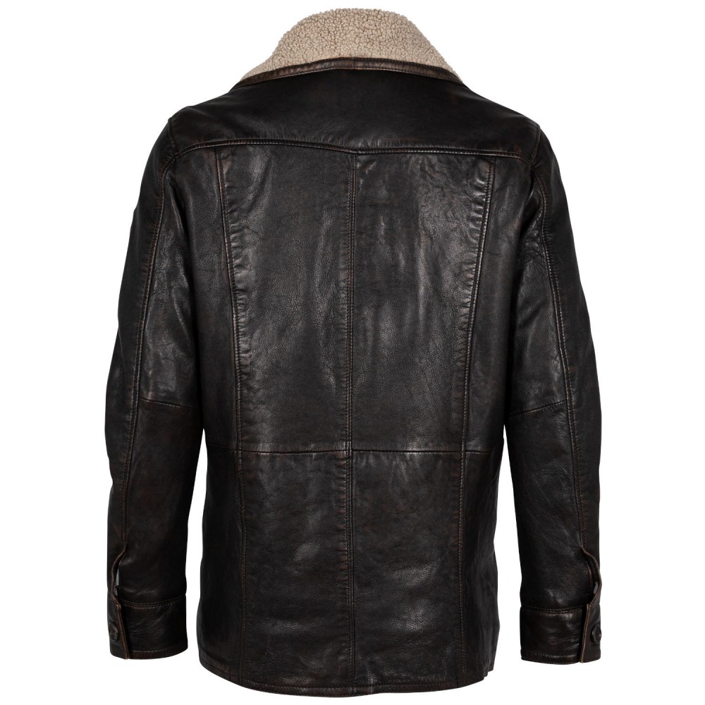 Męska skórzana kurtka Mauritius Antyczny brąz GMBero - readytowear