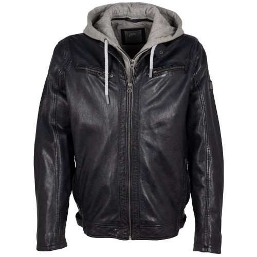 Męska skórzana kurtka Mauritius Czarno-granatowa GMBraeden