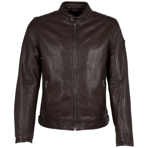 Męska skórzana kurtka Mauritius Ciemnobrązowa GMBrody