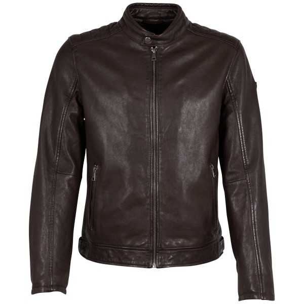 Męska skórzana kurtka Mauritius Ciemnobrązowa GMBrody