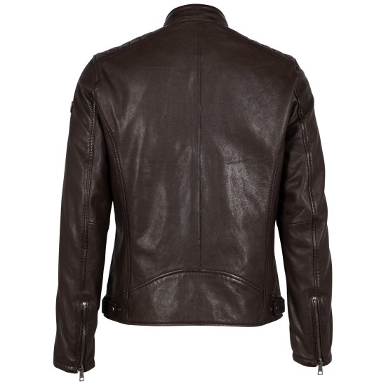Męska skórzana kurtka Mauritius Ciemnobrązowa GMBrody