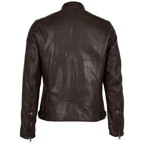 Męska skórzana kurtka Mauritius Ciemnobrązowa GMBrody