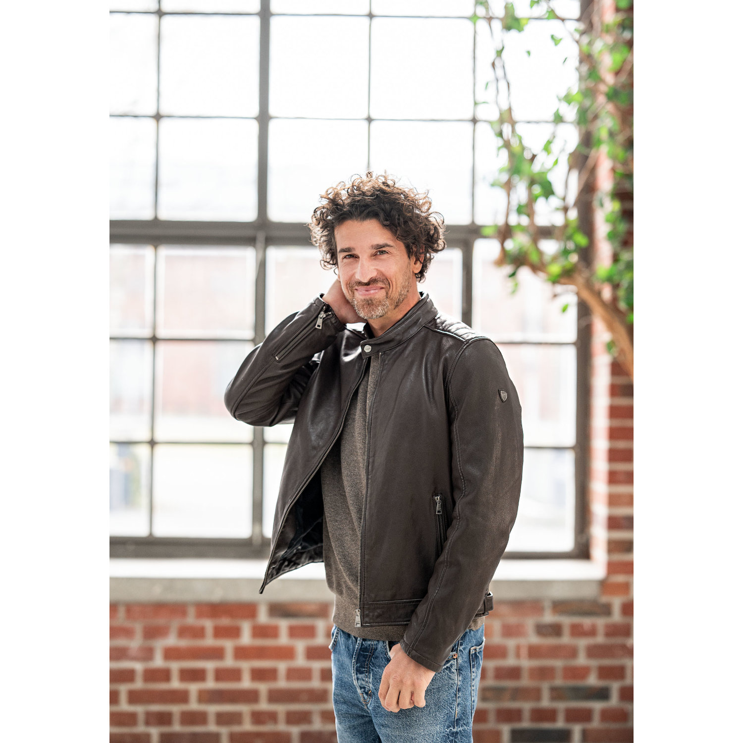 Męska skórzana kurtka Mauritius Ciemnobrązowa GMBrody – Kurtki skórzane