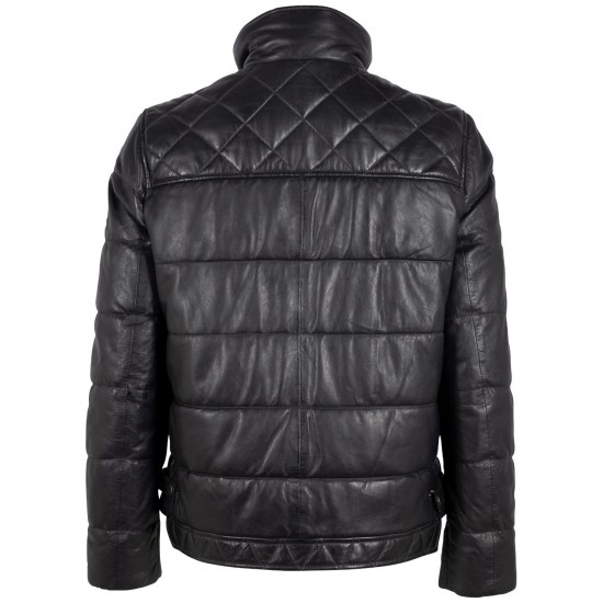 Męska skórzana kurtka Mauritius Czarna/Granatowa GMCraigh