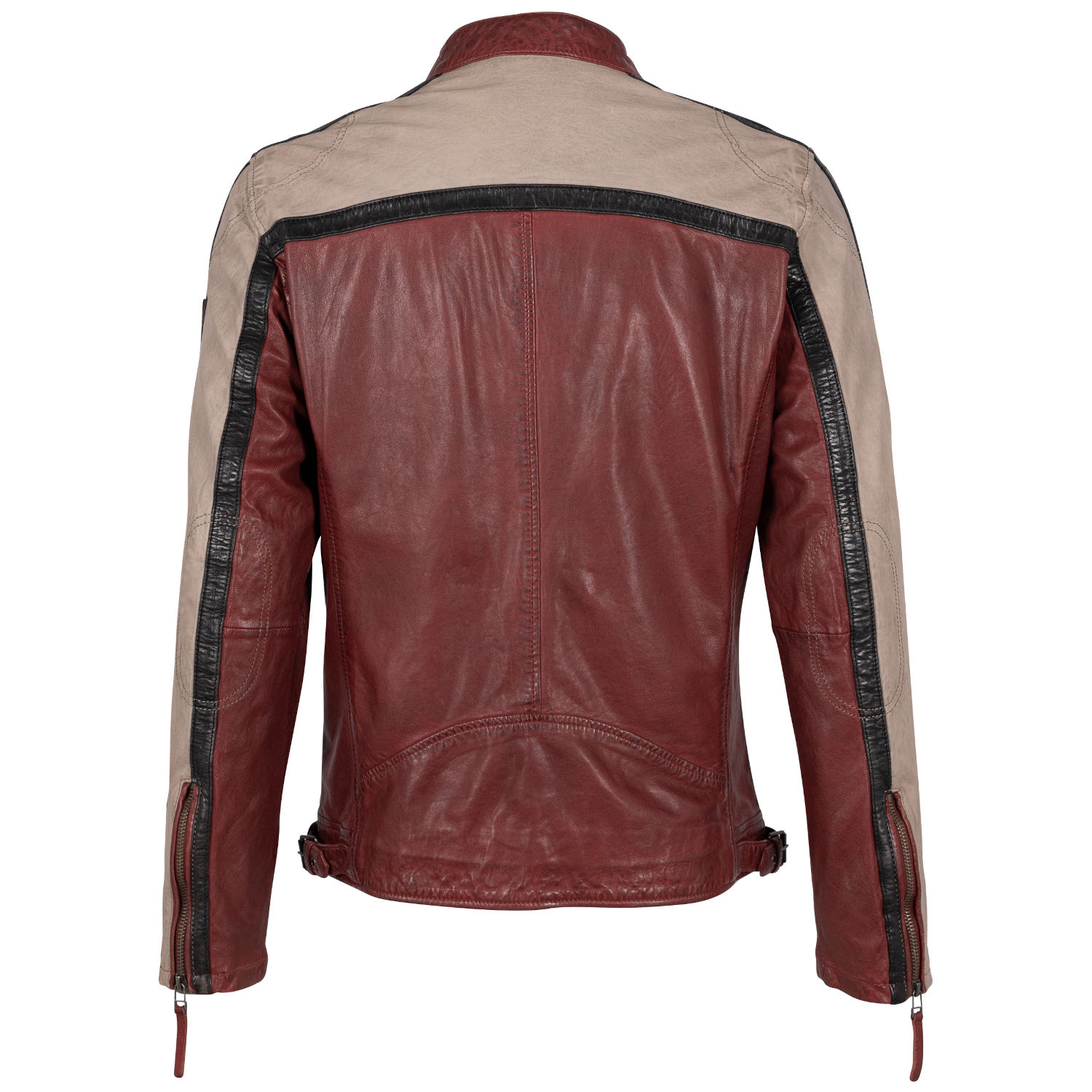 Męska skórzana kurtka Mauritius ciemnoczerwona GMNigel – BLACK FRIDAY