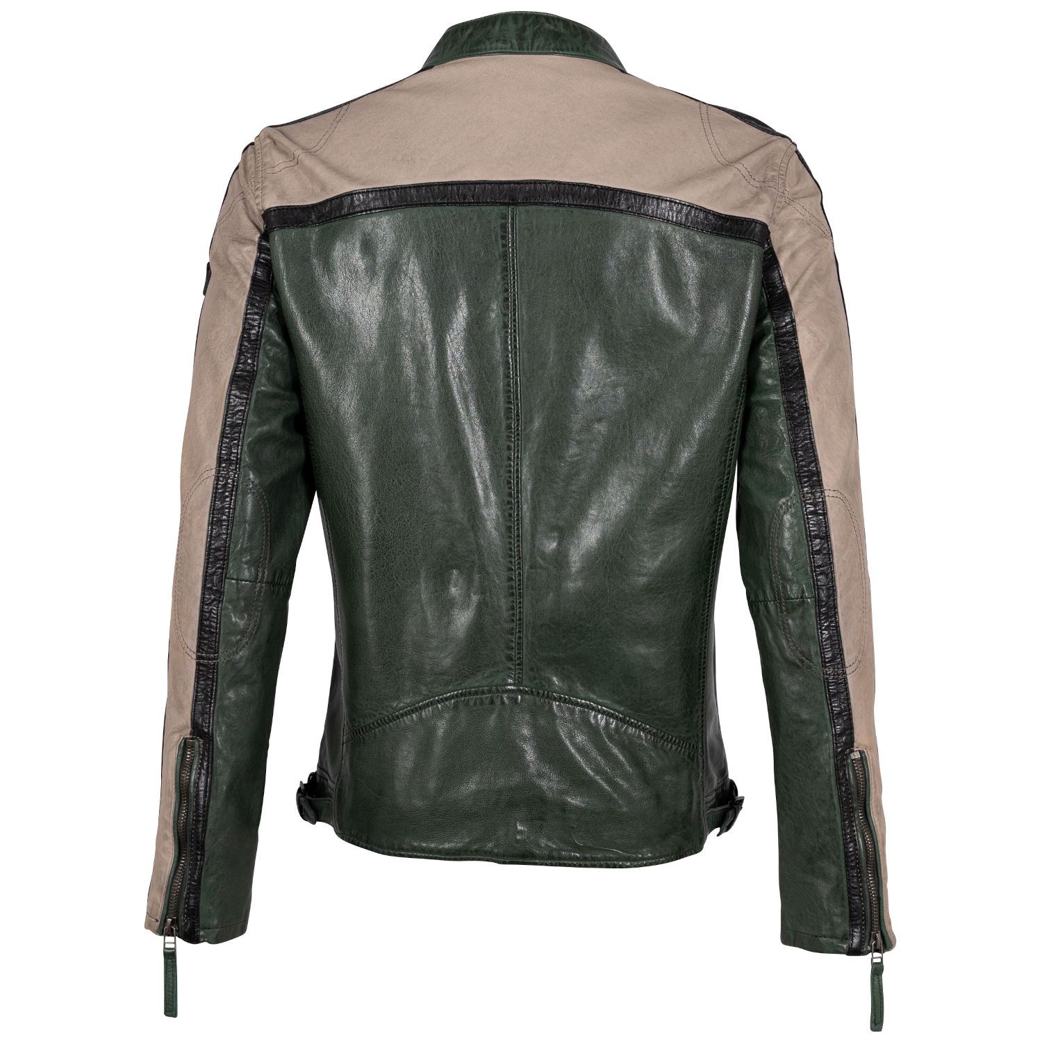 Męska skórzana kurtka Mauritius Ciemnozielona GMNigel – BLACK FRIDAY