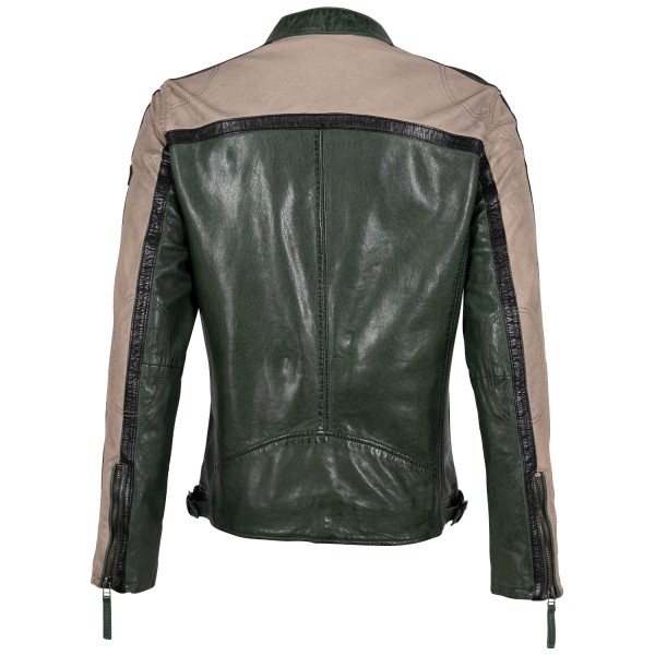 Męska skórzana kurtka Mauritius Ciemnozielona GMNigel