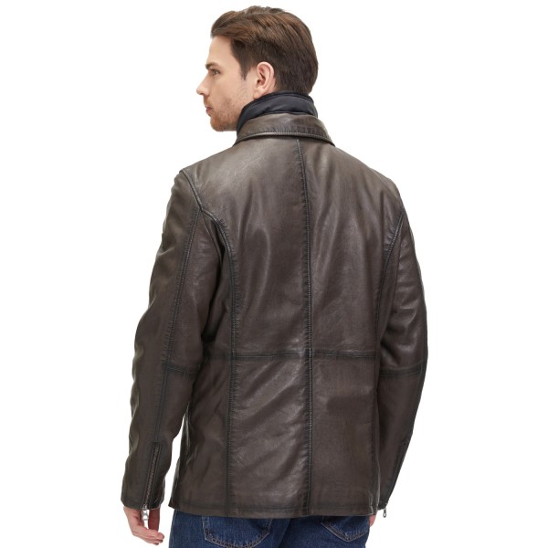 Męska skórzana kurtka Mauritius ciemnobrązowa GMSantfort