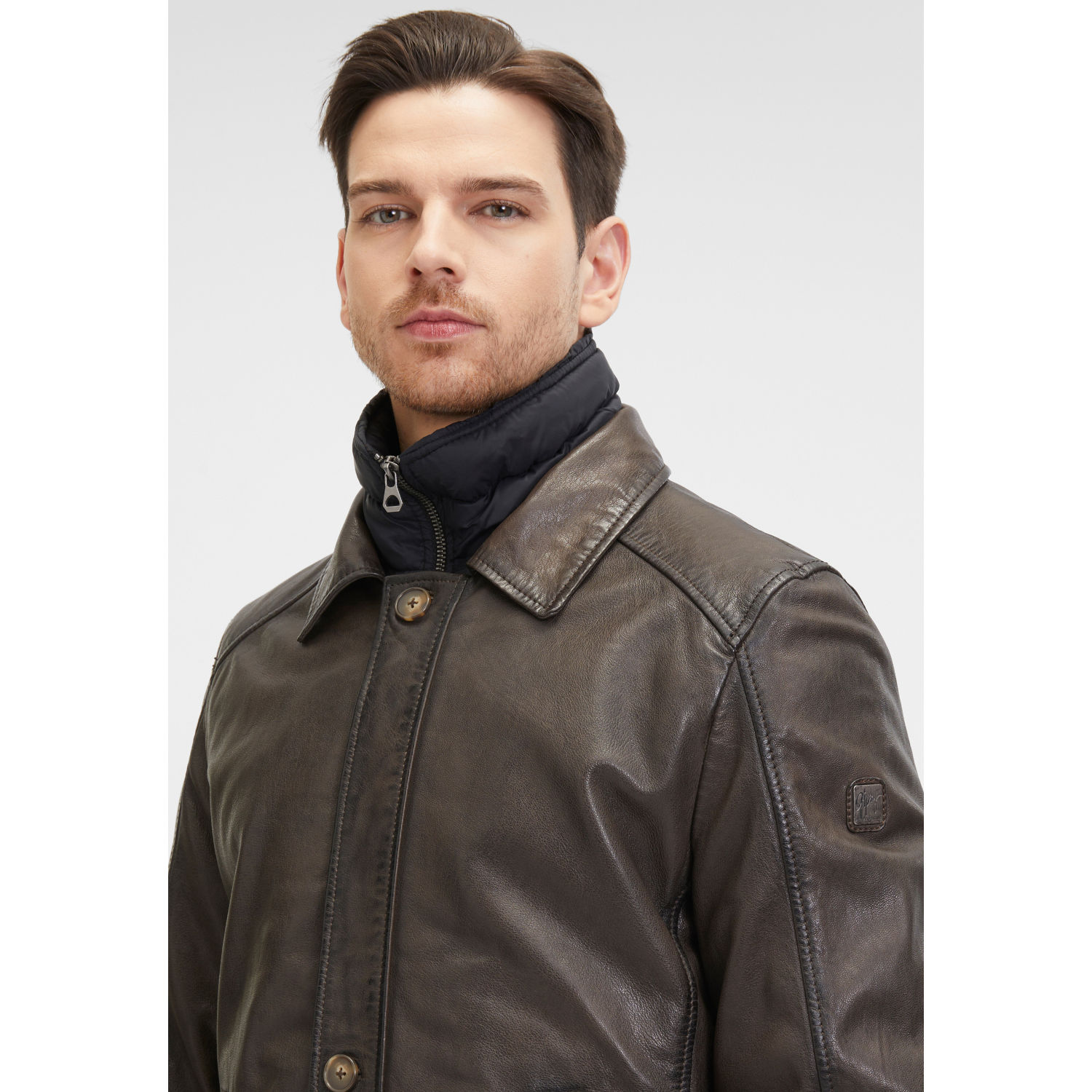 Męska skórzana kurtka Mauritius ciemnobrązowa GMSantfort – BLACK FRIDAY