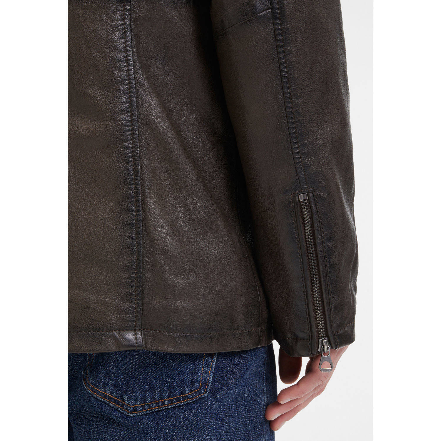 Męska skórzana kurtka Mauritius ciemnobrązowa GMSantfort – BLACK FRIDAY