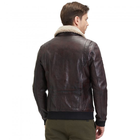 Męska skórzana kurtka Mauritius brązowa GMStarpilot
