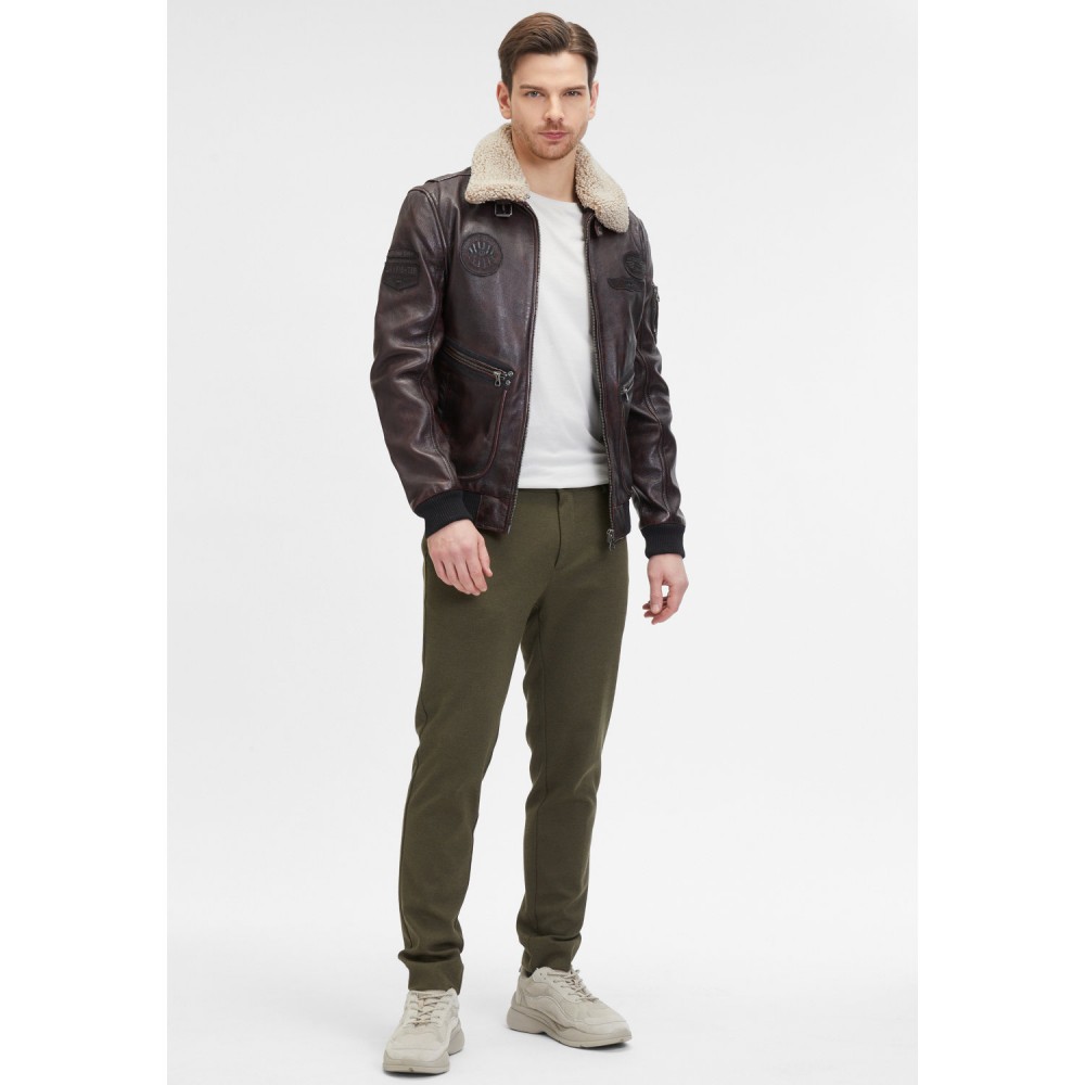 Męska skórzana kurtka Mauritius brązowa GMStarpilot - readytowear