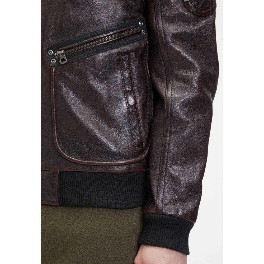 Męska skórzana kurtka Mauritius brązowa GMStarpilot - readytowear