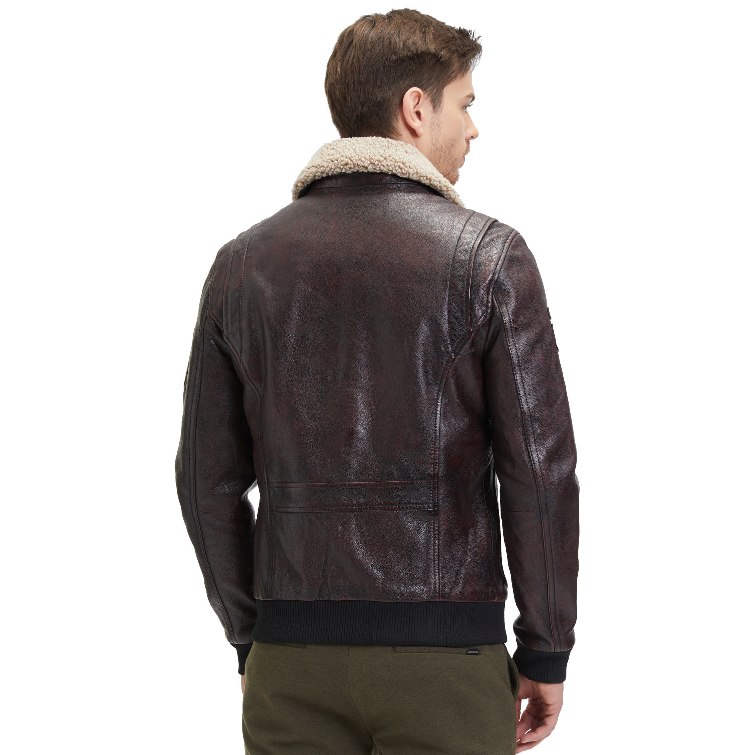 Męska skórzana kurtka Mauritius brązowa GMStarpilot – stoc