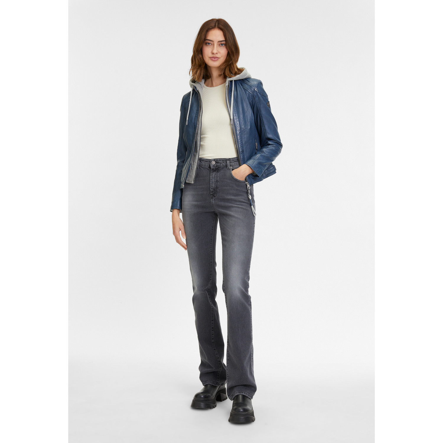 Kurtka skórzana damska Mauritius Niebieska GWAlice – BLACK FRIDAY