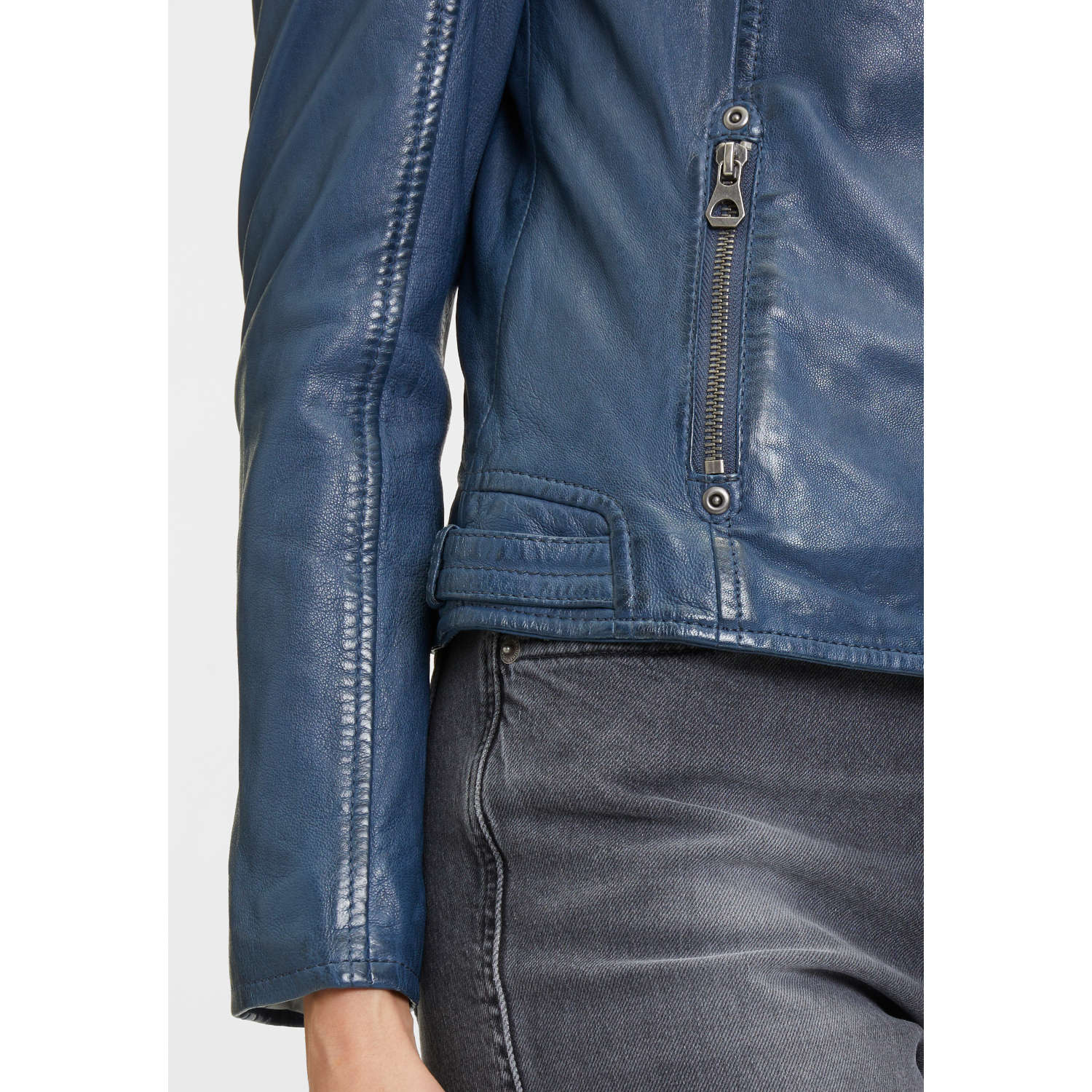 Kurtka skórzana damska Mauritius Niebieska GWAlice – BLACK FRIDAY