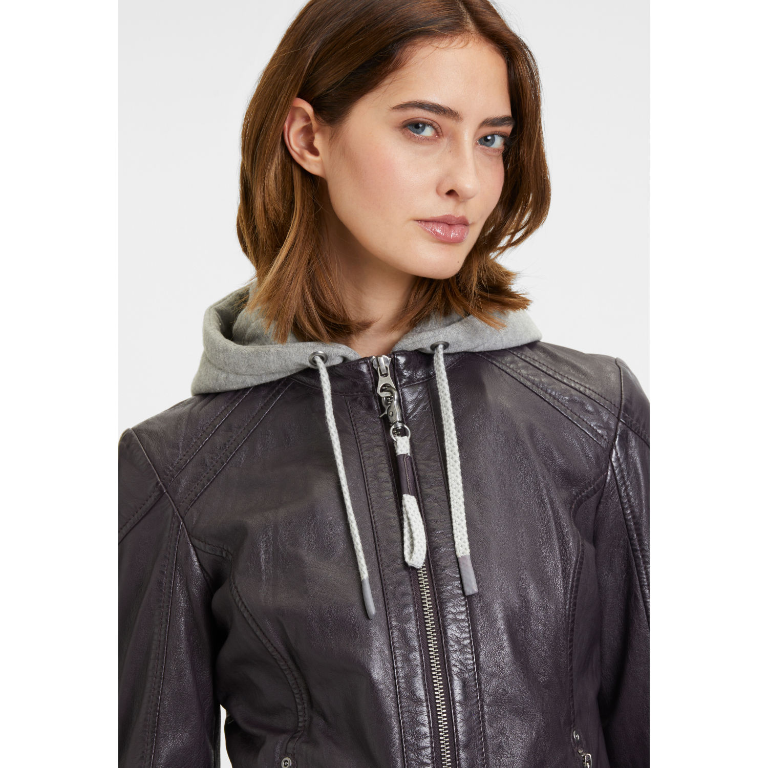 Kurtka skórzana damska Mauritius Ciemnofioletowa GWAlice – BLACK FRIDAY